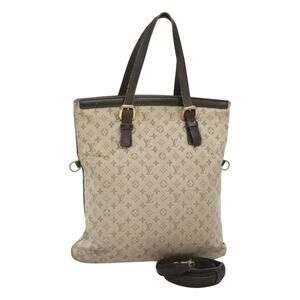 LOUIS VUITTON Monogram Mini Franoise 2Way Tote Bag Khaki M92209 Auth 116567